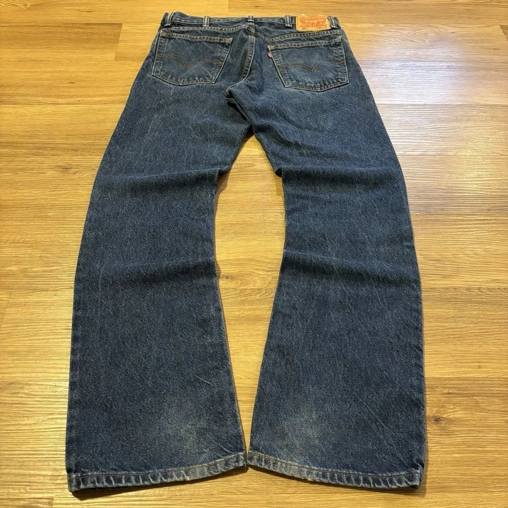 Levi's 517 Bootcut Jeans Mens 33x32 Blue Denim Faded Dark Wash Western Cowboy